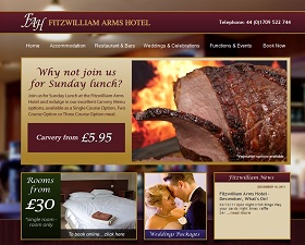 Fitzwilliam Arms Hotel Rotherham - Website Graphic Design